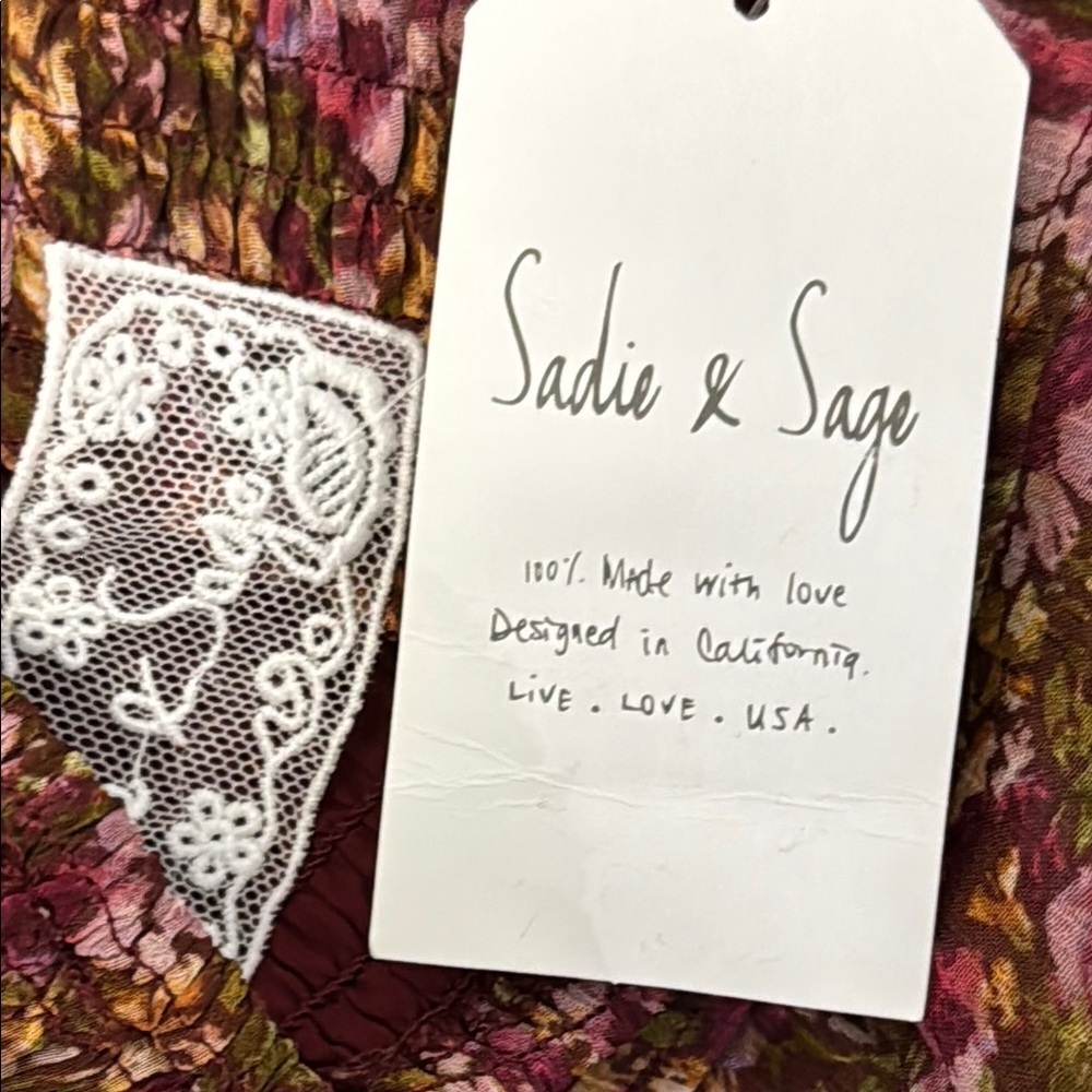 Sadie & Sage Pink and Brown Floral Mini Skirt - Picture 2 of 3
